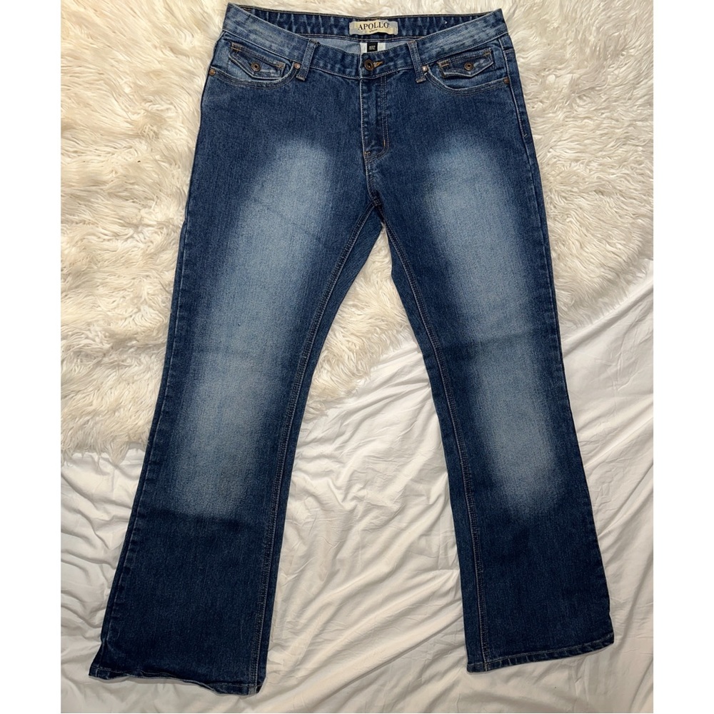 Apollo Jeans | Y2K Bratz Bootcut Flare Jeans Faded Wash Envelope Pockets 11/12